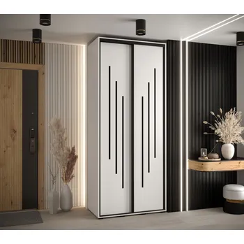 Šatní skříň Šatní skříň ASIRI 8 - 100/60 cm, bílá / černá