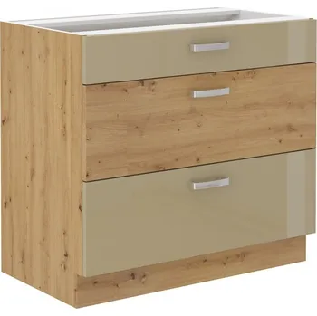 Kuchyňská linka Dolní šuplíková skříňka ADARA - šířka 80 cm, cappucino / dub artisan