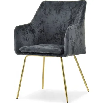 Jídelní židle Čalouněná jídelní židle ROXANA - grafitová / zlatá