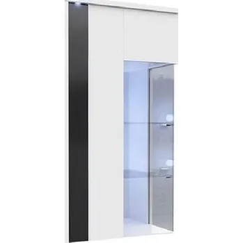 Policová skříň Vitrína k pověšení ANINA - šířka 50 cm, bílá / černá