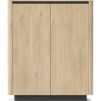 Komoda Vysoká komoda s dvířky FOLEY - dub cremona / černá