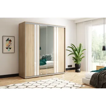 Šatní skříň Šatní skříň 125/215 PAISLEY se zrcadly - dub sonoma