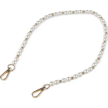 Galanterie Perlový řetízek / ucho na kabelky a telefony délka 60 cm, barva 2 perlová zlatá