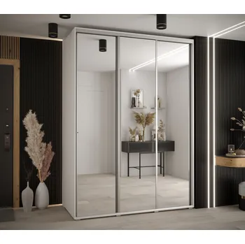 Šatní skříň Šatní skříň ASIRI 2 - 180/60 cm, bílá / stříbrná