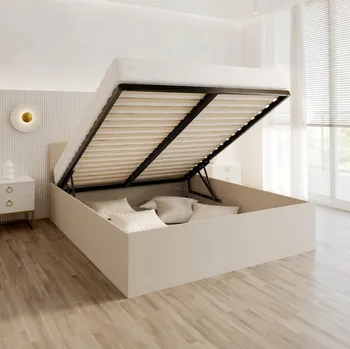 Postel Jednolůžková postel s dekorem dřeva AJKmeble 120x200 cm bílá