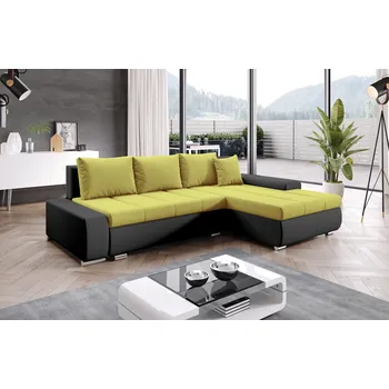 Sedací souprava Sedací souprava s úložným prostorem CANDIDA - černá / žlutá