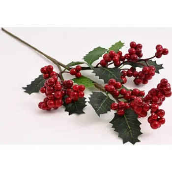 umělá květina Mahonie s bobulemi 40 cm, červená