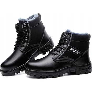 Pracovní obuv Zimní pracovní boty pánské Zateplené Vodotěsné s ocelovou špičkou BOZP velikost 45