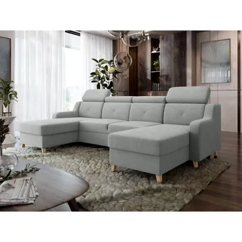 Sedací souprava Rohová sedačka s úložným prostorem TASAJERA - světlá šedá