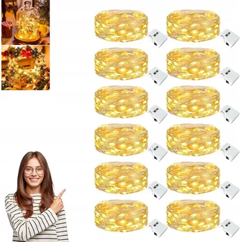 Vánoční dekorace Vánoční osvětlení na stromeček LED vnitřní 2m girlanda světýlek, provázková světelná dekorace