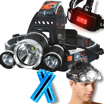 Čelovka ČELOVKA 3x LED T6 CREE SILNÁ ČELOVÁ SVÍTILNA ZOOM SVĚTLO NA HLAVU CREE