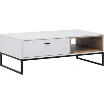 Konferenční stolek Konferenční stolek BEND - bílý / dub artisan