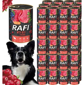 Krmivo pro psa RAFI Krmivo pro psy s hovězím masem, Brusinky a borůvkami Dolina Noteci 400g x 48 ks