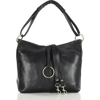 Kabelka MARCO MAZZINI černá kožená taška na rameno (416c) Velikost: ONE SIZE