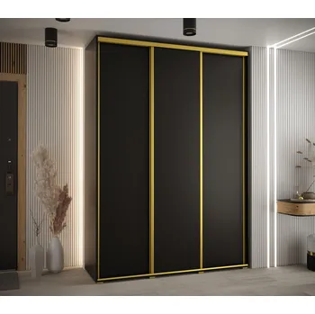 Šatní skříň Šatní skříň ASIRI 1 - 180/45 cm, černá / zlatá