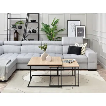 Konferenční stolek Set konferenčních stolků VINOD - dub sonoma / černý