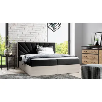 Postel Kontinentální postel 200x200 CHANTELLE 7 - nordic teak / grafitová + topper ZDARMA