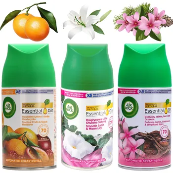 Osvěžovač vzduchu Air Wick Náplně Tropické Ovoce Mandarinka Jasmín Cedr Lilie Náhradní balení 3x250ml