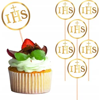 Obraz Zápichy do dortu Hostia IHS První svaté Svaté Přijímání 6 ks