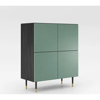 Komoda Komoda s dvířky MILIONA - pistáciová zelená / šedá