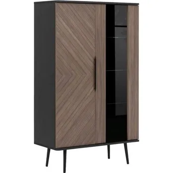 Policová skříň Prosklená skříň GRAPPA - captain's deck / černá grafitová