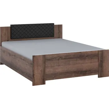 Postel Manželská postel 160x200 CORTLAND 1 - dub monastery / černá ekokůže