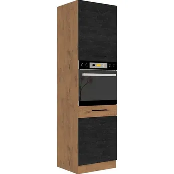 Kuchyňská skříňka Vysoká skříňka 60 cm na vestavnou troubu ZHILAN 2 - dub lancelot / dark wood