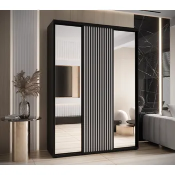 Šatní skříň Šatní skříň BAYLIN 2 - 170/45 cm, černá / bílá / černá