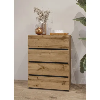 Komoda Komoda se šuplíky GLENROSE - dub wotan / černá