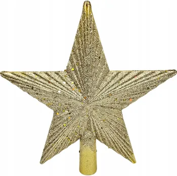 Vánoční dekorace HVĚZDA NA ŠPIČKU VÁNOČNÍHO STROMEČKU ZLATÁ NETŘÍŠTIVÁ OZDOBA 20 CM