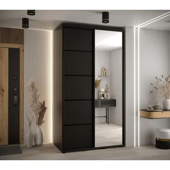 Šatní skříň Šatní skříň ASIRI 5 - 130/45 cm, černá / černá