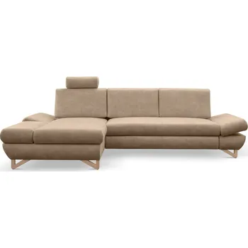 Sedací souprava Rozkládací rohová sedačka GULEPA 1 - tmavá béžová, levý roh