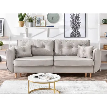 Pohovka Rozkládací pohovka LALESKA - světle béžová / buk