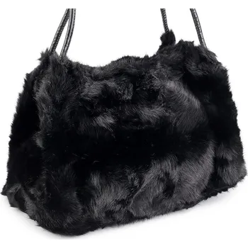 Kabelka Kožešinová kabelka 28x19 cm, velké, 2 černá