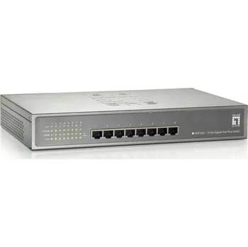 Switch LevelOne GEP-0821 Gigabit Ethernet síťové porty (10/100/1000) s podporou PoE