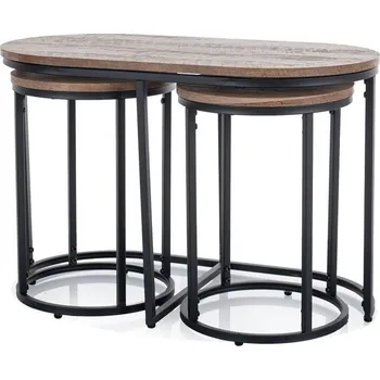 Konferenční stolek Sada konferenčních stolků ROSHAN - ořech / černá