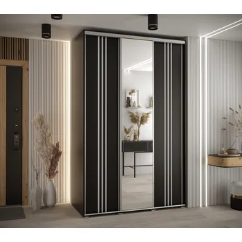 Šatní skříň Šatní skříň ASIRI 7 - 150/45 cm, černá / stříbrná