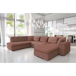 Sedačka do U na každodenní spaní NELLI 1 - tmavá růžová, pravý roh