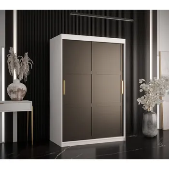 Šatní skříň Šatní skříň RAISA 1 - šířka 120 cm, bílá / černá