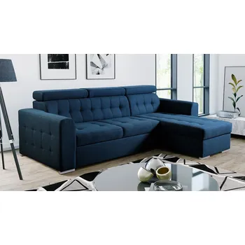 Sedací souprava Rozkládací sedačka s úložným prostorem GRANADA - modrá, pravý roh