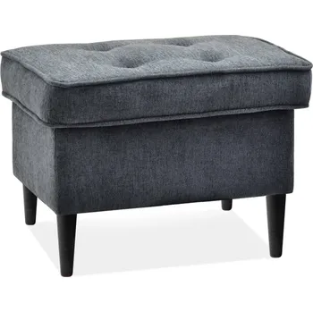 Taburet Čalouněný taburet DENIZ - grafitový / černý