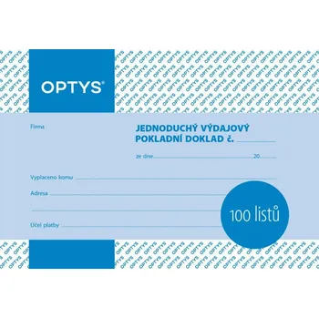 Tiskopis Tiskopisy Výdajový pokladní doklad A6 jednoduchý 1036 Optys