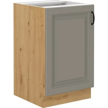 Kuchyňská linka Dolní dřezová skříňka SOPHIA - šířka 50 cm, světle šedá / dub artisan