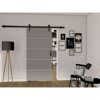 Interiérové dveře Posuvné interiérové dveře BUSHLAND 2 - 86 cm, šedé