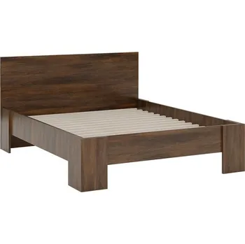 Postel Manželská postel s roštem 160x200 BIBLIS - ořech