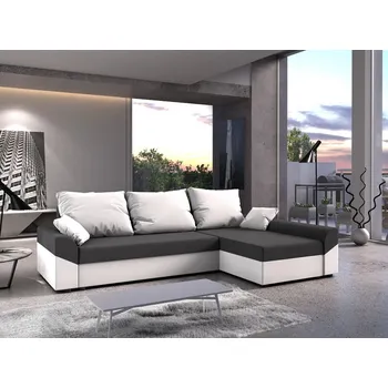 Sedací souprava Rohová sedací souprava DAGMAR - tmavě šedá / bílá