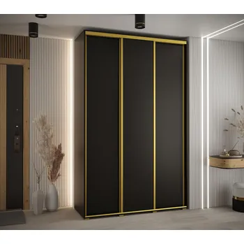 Šatní skříň Šatní skříň ASIRI 1 - 150/45 cm, černá / zlatá