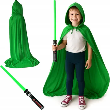 Karnevalový kostým Plášt + světelný meč 80 cm – sada pro fanouška Star Wars Hvězdné války