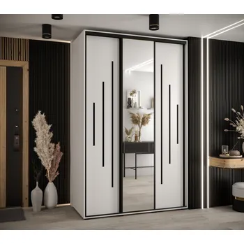 Šatní skříň Šatní skříň YVONA 13 - 160/60 cm, bílá / černá