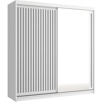 Šatní skříň Šatní skříň se zrcadlem 200/62 KAREN - bílá / šedá